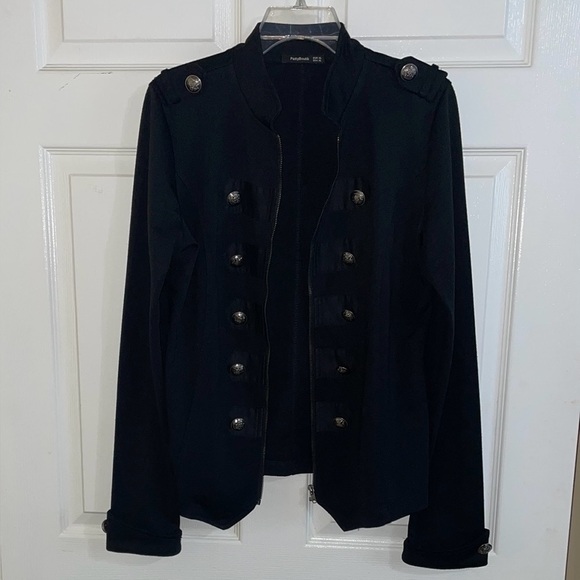 PattyBoutik Black Military Jacket - Picture 3 of 7